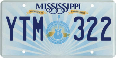 MS license plate YTM322