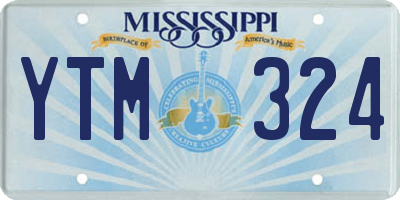 MS license plate YTM324