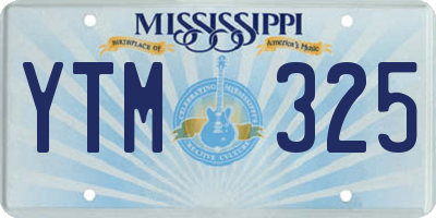 MS license plate YTM325