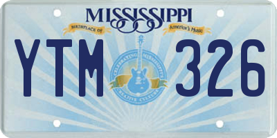 MS license plate YTM326