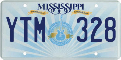 MS license plate YTM328