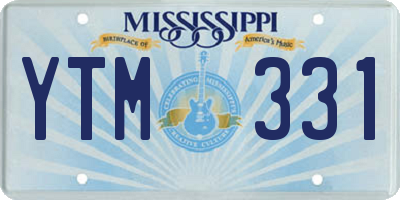 MS license plate YTM331
