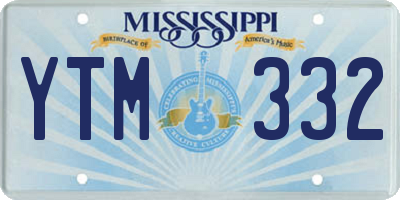 MS license plate YTM332