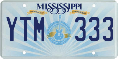MS license plate YTM333