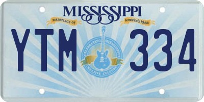 MS license plate YTM334