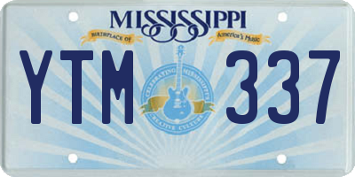 MS license plate YTM337