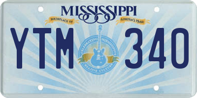 MS license plate YTM340