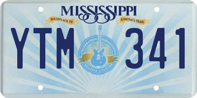 MS license plate YTM341