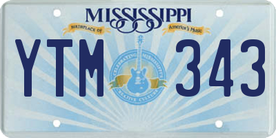 MS license plate YTM343