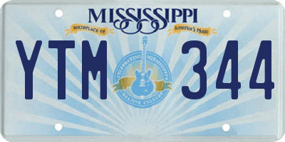 MS license plate YTM344