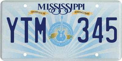 MS license plate YTM345
