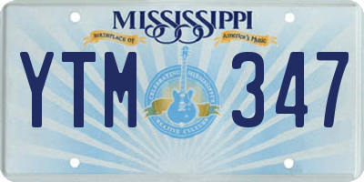 MS license plate YTM347