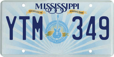 MS license plate YTM349