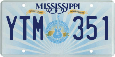MS license plate YTM351