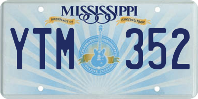 MS license plate YTM352
