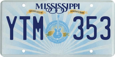 MS license plate YTM353