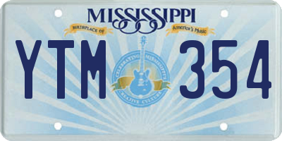 MS license plate YTM354