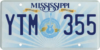 MS license plate YTM355