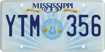 MS license plate YTM356