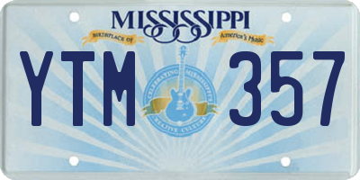MS license plate YTM357