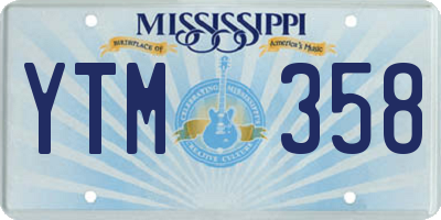 MS license plate YTM358