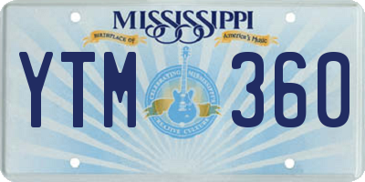 MS license plate YTM360