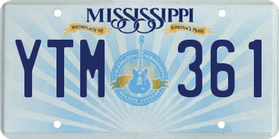 MS license plate YTM361