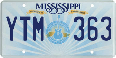 MS license plate YTM363