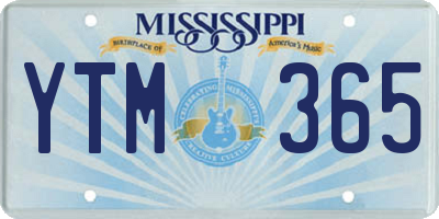 MS license plate YTM365