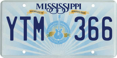 MS license plate YTM366