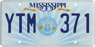 MS license plate YTM371
