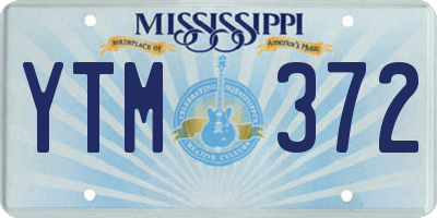 MS license plate YTM372