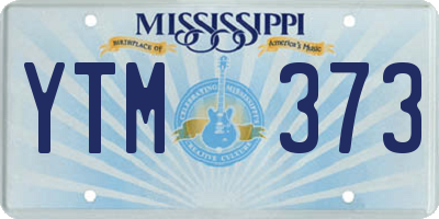 MS license plate YTM373