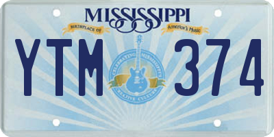 MS license plate YTM374