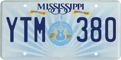 MS license plate YTM380