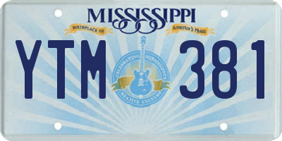 MS license plate YTM381