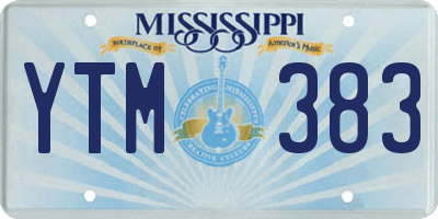 MS license plate YTM383