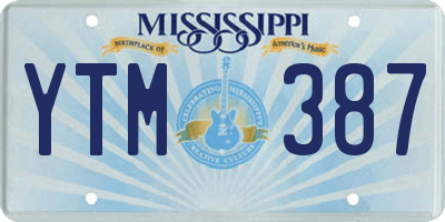 MS license plate YTM387