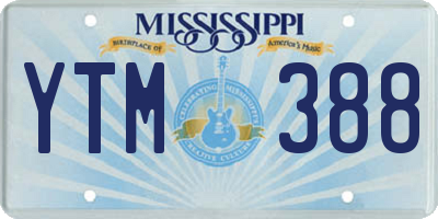 MS license plate YTM388