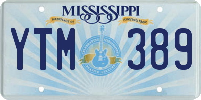 MS license plate YTM389