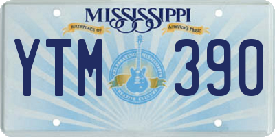 MS license plate YTM390