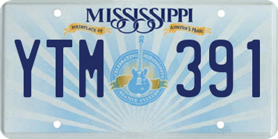MS license plate YTM391