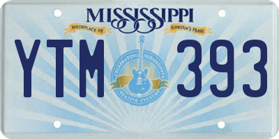 MS license plate YTM393