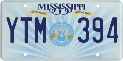 MS license plate YTM394