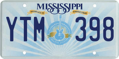 MS license plate YTM398