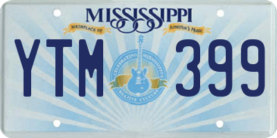 MS license plate YTM399