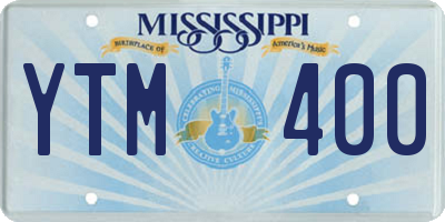 MS license plate YTM400