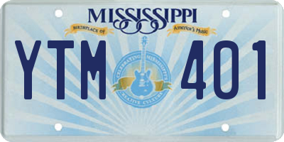 MS license plate YTM401