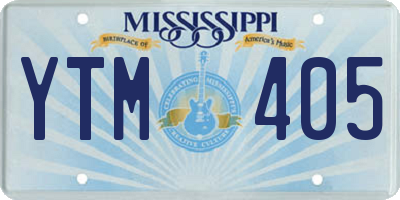 MS license plate YTM405