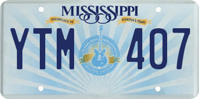MS license plate YTM407